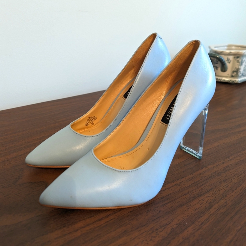 Nine West Trixi Pointed Toe Pumps Acrylic Heel